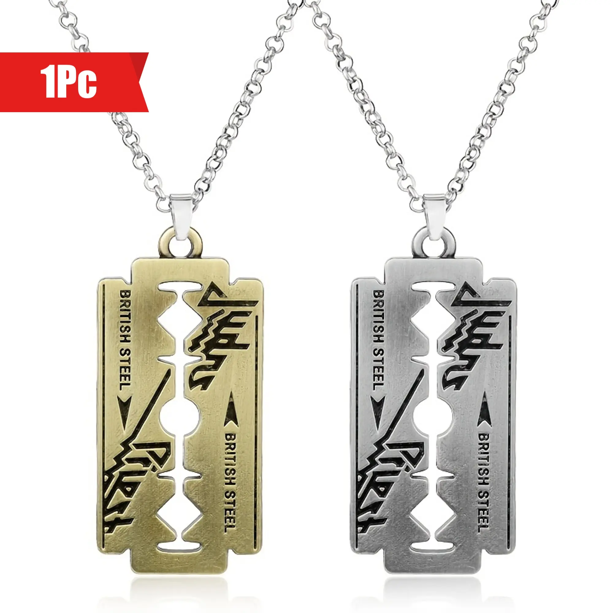 Judas Priest Blade Necklace - British Rock Band Inspired, Personalized Creative Razor Pendant Costume Jewelry gift