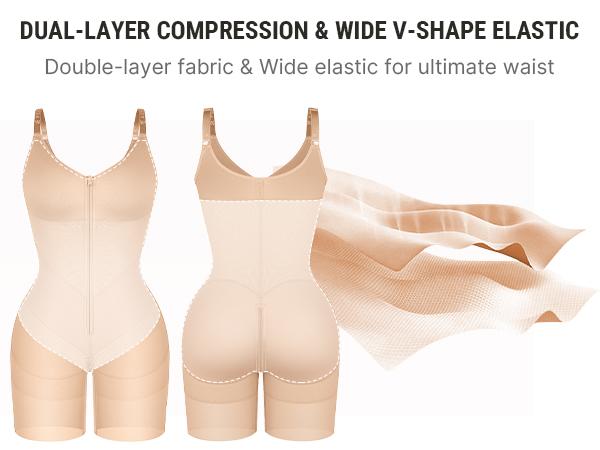 FeelinGirl New Design Fajas Colombianas Shapewear For Women Tummy Control Full Body Shaper Butt Lifter With Zipper Front