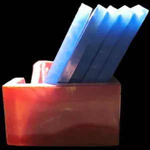 Epoxy Coasters Set of 5 with Stand/Holder for Everyday Tableware Use