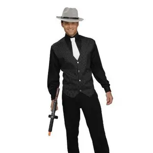 Gangster Set - Shirt Vest Tie - Black/White - Costume - One Size