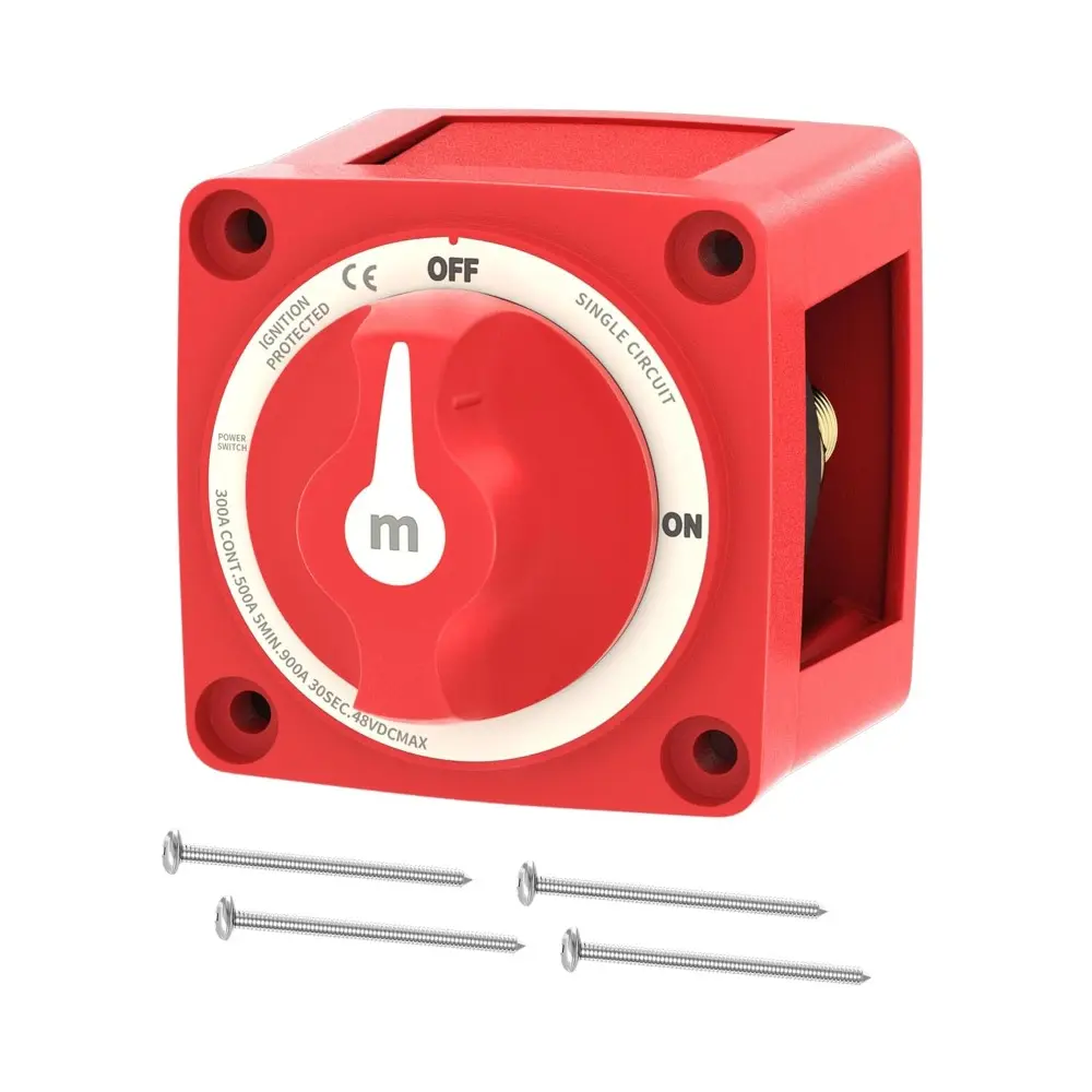 300A Boat Battery Disconnect Switch Waterproof 12V 48V Battery Shut Off Switch ON/Off Heavy Duty & Ignition Protected Power Kill Switch For Marine,Car,RV,Truck
