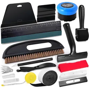 Wallpaper Kit Wallpaper Smoothing Tool with Squeegee Smoother, Seam Roller, Wallpaper Brusher, Wallpaper Stripper, Sticker Scraper for Applying Peel and Stick Wallpaper, Vinyl Backsplash
