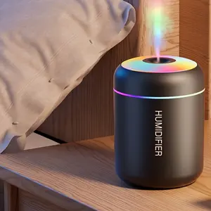 Portable Mini Humidifier - Bedroom Desk, Office, Home Car, Equipped with Color Circulating Light+Color Changing Night Light, 2-Fog Mode+Automatic Off, Cold Mist Function Can Purify Air, Protect Plants, and Create a Soothing Atmosphere
