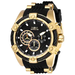 Invicta 52 in. Mens Bolt Quartz Chronograph Black Dial Watch Invicta 52 in. Mens Bolt Quartz Chronograph Black Dial Watch