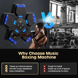 Music Boxing Machine, Bluetooth Music Punching Bag with Boxing Gloves, Smart Boxing Machine for Kids Adult, Wall Mount Workout Equipment Target for Home, Gym, Office