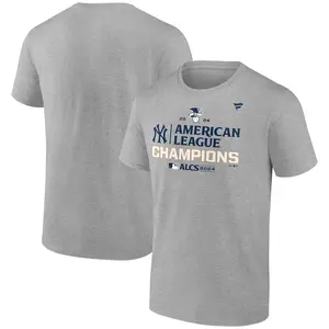 New York Yankees Fanatics 2024 American League Champions Locker Room T-Shirt Heather Gray