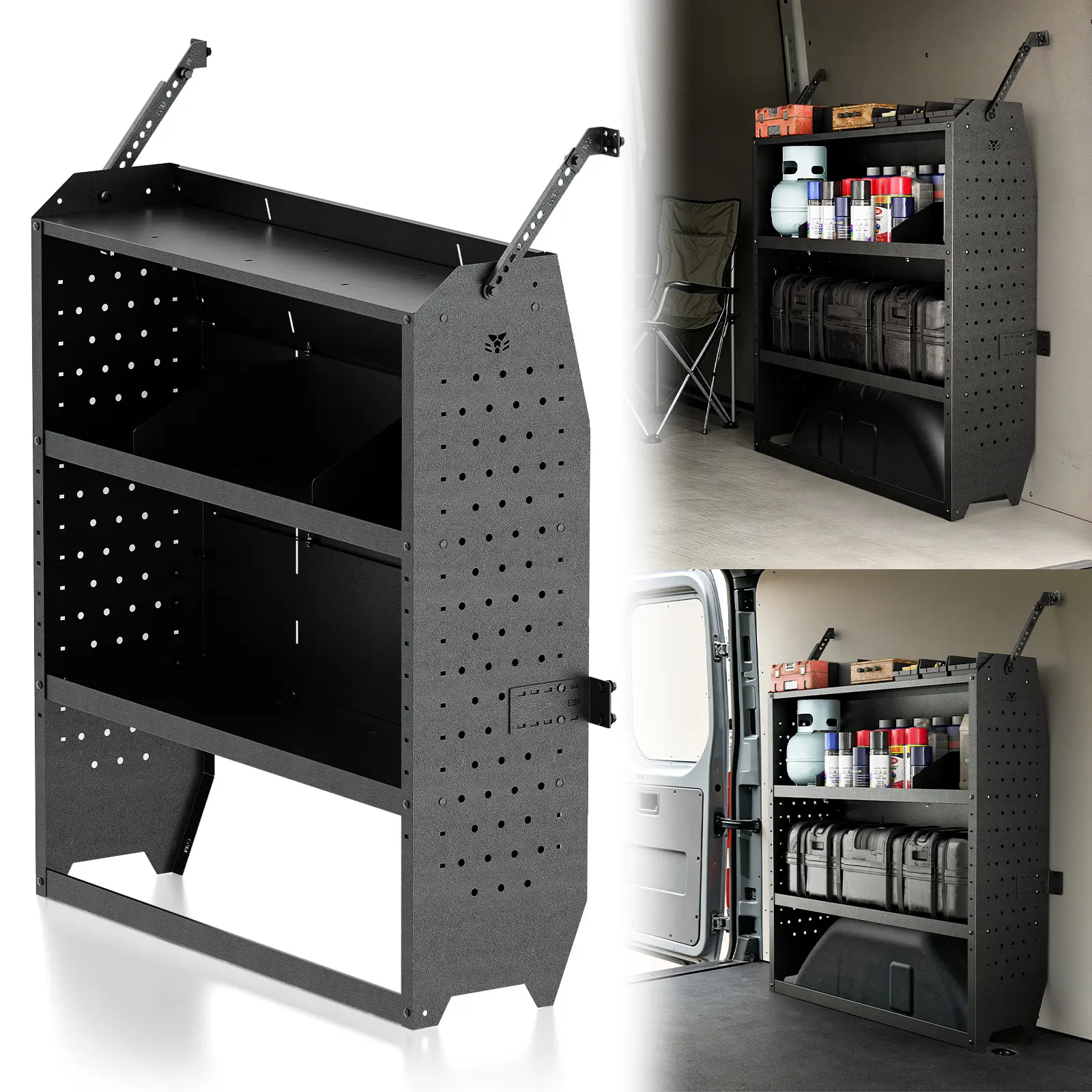 【EYOUHZ】42" W x 46.4" H x 13" D Cargo Van Shelving Storage | 600 LBS Capacity, Adjustable Steel Storage Shelf fits for Transit, Savana, Express, NV, Ram Promaster, Sprinter and Metri