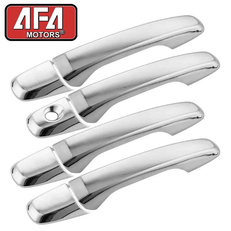 4PCS Chrome Exterior Door Handle Covers for 2011-2016 Ford Explorer & 2011-2015 Ford Edge, Triple Chrome Car Exterior Accessory Replacement, Rust Resistant ABS Trim, Easy Double-Sided Tape Installation