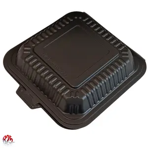 9x9 1-Compartment Mineral-Filled Biodegradable Clamshell Containers - 150/Case Kitchen Traditional