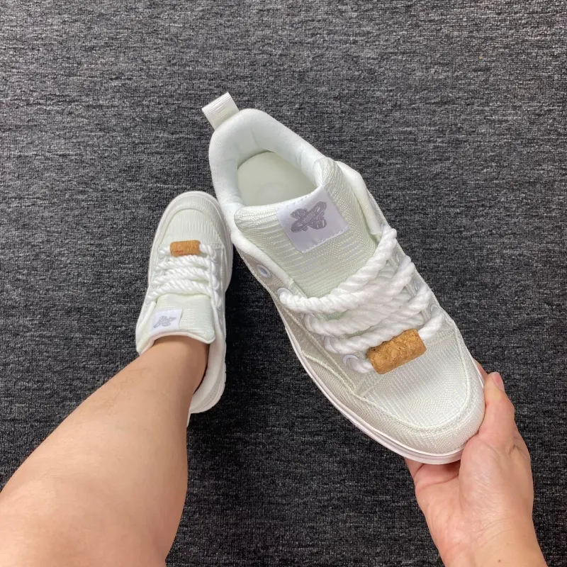 Women's Preppy Low Top Sneakers, Casual Houndstooth Canvas Shoes with a Breathable Wide Fit, Anti-Slip Rubber Sole for All Seasons, Plaid, Japanese, 23 Vibe, Chunky Rope, Daily Wear, Lace-Up, Decorative Wooden Tag, Heel Pull Tab, Lucky 7, Skating