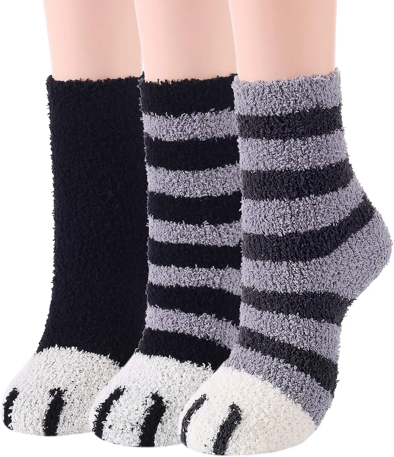 Zando Fuzzy Socks for Women - Cozy Fluffy Warm Slipper Socks for Halloween, Home, Work, Hospital, Gifts