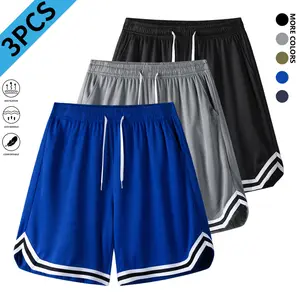 TOOTD Premium – 3-Piece Men’s Athletic Shorts Set, high stretch, quick-drying, breathable, lightweight; sizes 28–36 (actual measurements); versatile basic piece, Y2K styling, basketball club apparel, street basketball wear