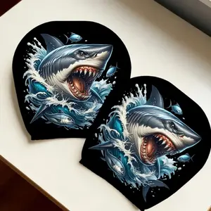 2pcs 11x10.2 inchWhite Shark Pattern Car headrest covers,Universal,easy to install,and durable car interior seat accessories.Suitable for daily commutes and travel,these are ideal gifts for car enthusiasts and as holiday presents,3.27CYJ-8