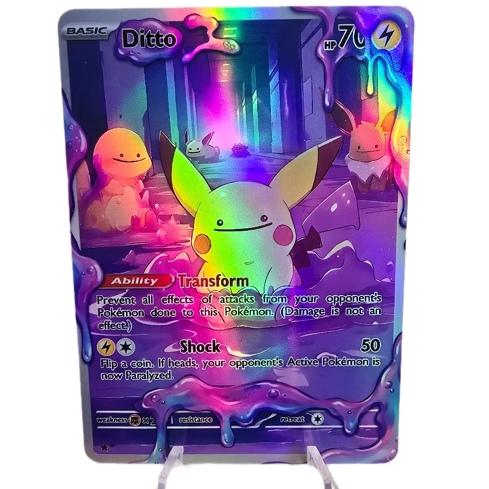 Ditto Transformation Slime Edition Custom Pokemon Card Rainbow Holo -  TikTok Shop