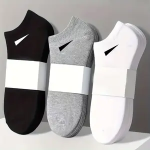 Men's Thick Arch Support Ankle Socks, Black White Gray Casual Sport Socks, Gift Set