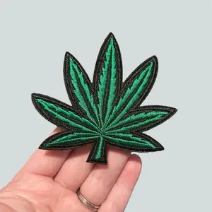 Mary Jane Embroidered Iron On Patch - Cannabis Pot Leaf Patch for Jackets, Hats, Shirts