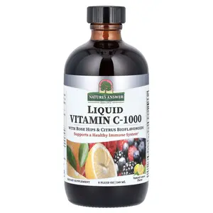 Nature's Answer Liquid Vitamin C-1000 with Rose Hips & Citrus Bioflavonoids, Natural Lemon, 8 fl oz (240 ml)