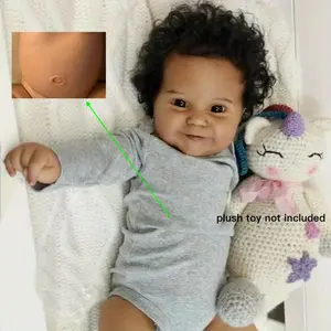 GUESSBELLY 50cm Full Vinyl Body Reborn Baby Black Skin Doll Bath Toy Maddie 20inch Alive Smiling Newborn Baby Toddler Girl Lifelike Birthday Gift