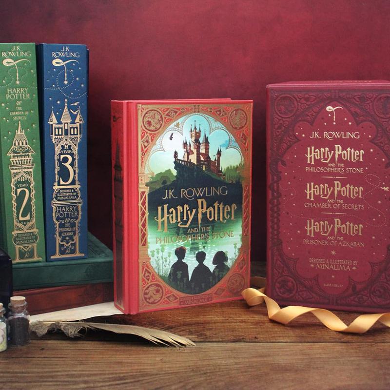 Harry Potter Books 1-3 Boxed Set Minalima Edition Interactive Illustrated Edition with 8 Enchanting Elements