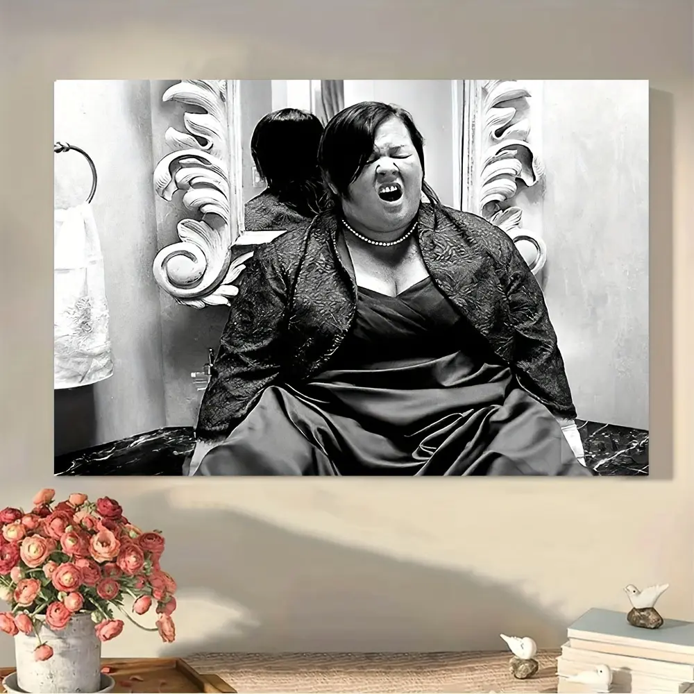 1pc [2D Flat] Bridesmaids Movie-Inspired Black & White Pine Wood Framed Canvas Print, Modern Ready-to-Hang Home Decor Wall Art, Humorous Wedding Decor & Wardrobe Accent, High-Quality Gift for Women (Kid Room, Bedroom, Classroom Use)