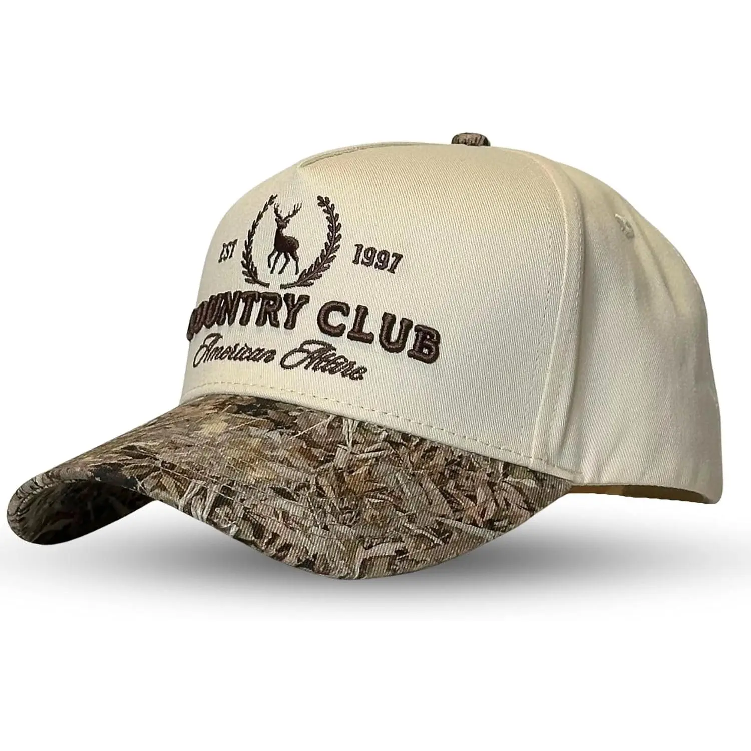 Vintage Western Trucker Hat |   Men  Women |   Country Cute Caps for Cowgirls Cowboys |   Camo Denim Embroidered Cotton |   Snapback