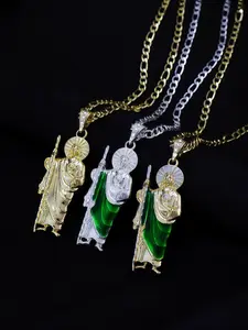 St. Judas Pendant Necklace for Women & Men, Cross Necklace, Fashion Jewelry for Party, Daily Clothing Decor, Trendy All-match & Exquisite Jewelry for Birthday Gift