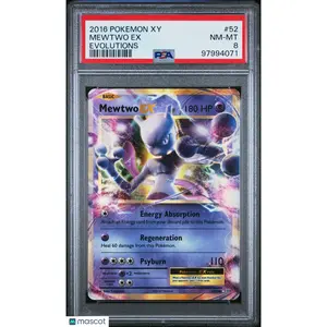 Mewtwo EX 2016 Pokemon Xy Evolutions Evolutions #52 PSA 8