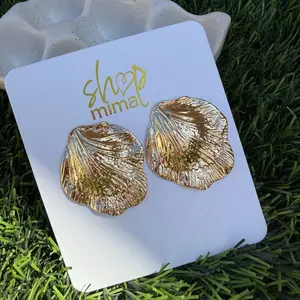 Shop Mima piedra Lumbre Gold Foil Shell Earrings for Women Fashion Jewelry