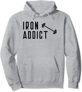 Iron Addict Barbell Bench Press Squat Dumbbell Power Lifting Pullover Hoodie - Latellestcha Shop 77B0BQSG6519