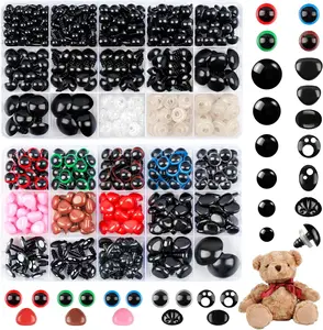856PCS Safety Eyes and Noses for Amigurumi, Stuffed Crochet Eyes with Washers 6-24mm Plastic Crochet Safety Eyes Black Safety Eyes for Crochet Stuffed Animal Eyes for Craft Teddy Bear