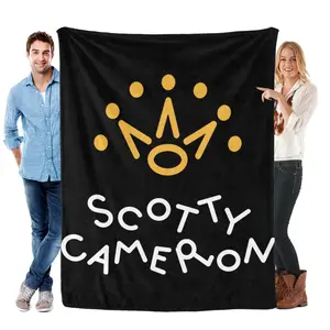 Scotty Cameron Crown Logo Blanket | Soft Flannel Throw for Golf Enthusiasts | Perfect Gift for Golfers