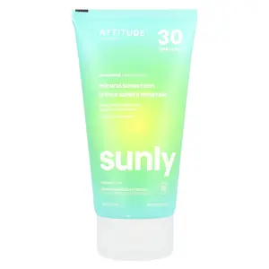 ATTITUDE Sunly, Mineral Sunscreen, 30 SPF, Unscented , 5.2 oz (150 g)