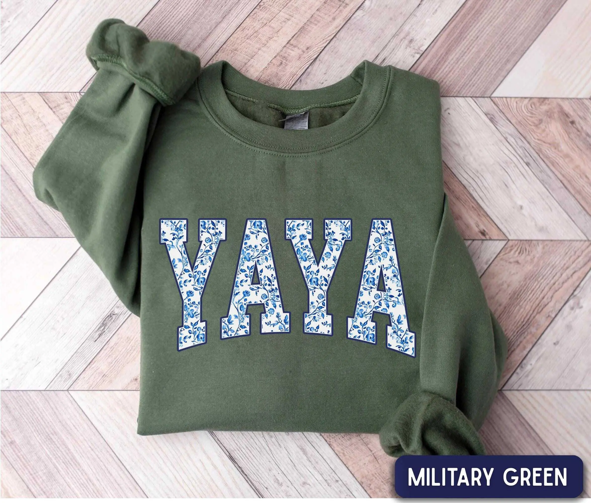 Yaya Short Sleeve T-SHIRT / Sweatshirt  , Floral Yaya shirt, Mother’s Day gift, , Grandma, Yaya Gift, Floral Grandmother