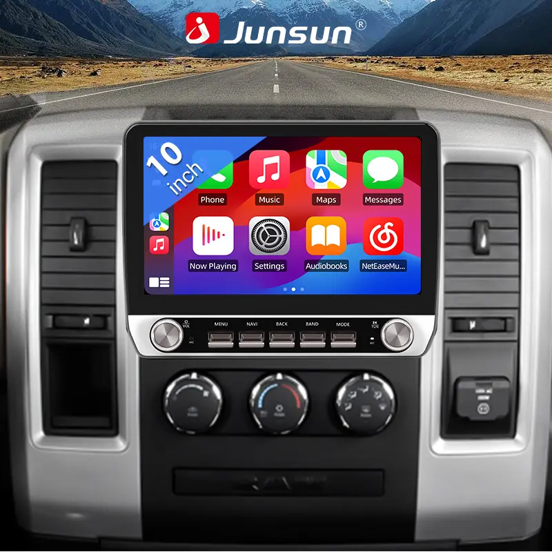 Car Media Player Carplay Touchscreen for Dodge Ram 1500 2500 (2009-2012) & Jeep Wrangler JK (2007-2018) with Wireless Carplay, Android Auto, Bluetooth, WIFI, GPS Navigation, Android Auto Car Stereos