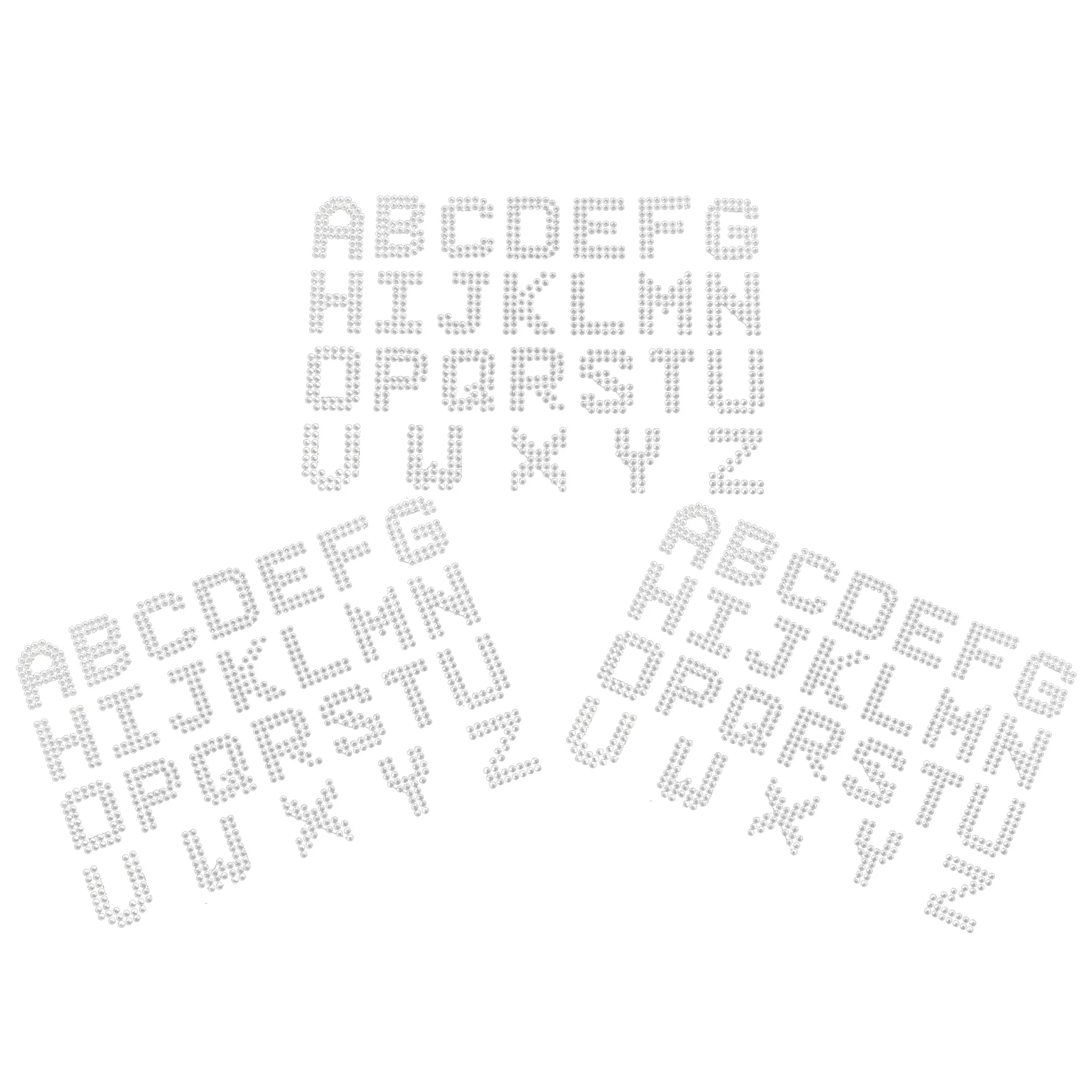 FixtureDisplays® Glitter Rhinestone Alphabet Letter Stickers, 3 Sheets of 26 Letters Self-Adhesive Stickers for DIY Art and Craft (Silver) 15586-NF