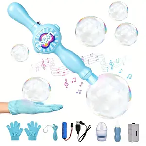 Fog Bubble Machine, Kids Automatic Bubble Wand with LED Lights & Music, STEM Interactive Smoke Bubble Toy, Safe Handheld Bubble Maker, Ideal for Summer Party, Outdoor Play, Birthday Gift for Boys Girls Durable,summervibes