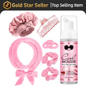 GOIPLE Heatless Overnight Curling Set 8 Count 65 Inch Flexi Rods and Satin Bonnet for Safe Damageless Waves Pink No Heat Styling Must Have