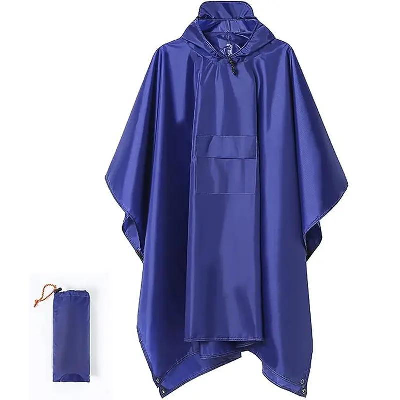 Blue raincoat pocket