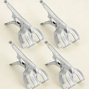 4-Pack Welding Clamps with Quick-Release Lock, Metal Locking Pliers for Secure Grip, Reusable Tool Set, Easy Removal Adjustable Clamps, Heavy-Duty Workshop Pliers for DIY and Professional Use
