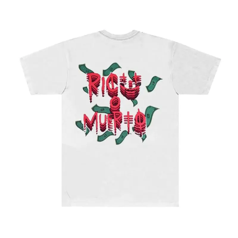 Men's Rico o Muerto graphic Graphic T-Shirt - 100% Cotton Short Sleeve Crew Neck Regular Fit Casual Wear | Soft & Breathable Fabric, Durable Print, Everyday Comfort, Machine Washable, hiphop streetwear urban fashion