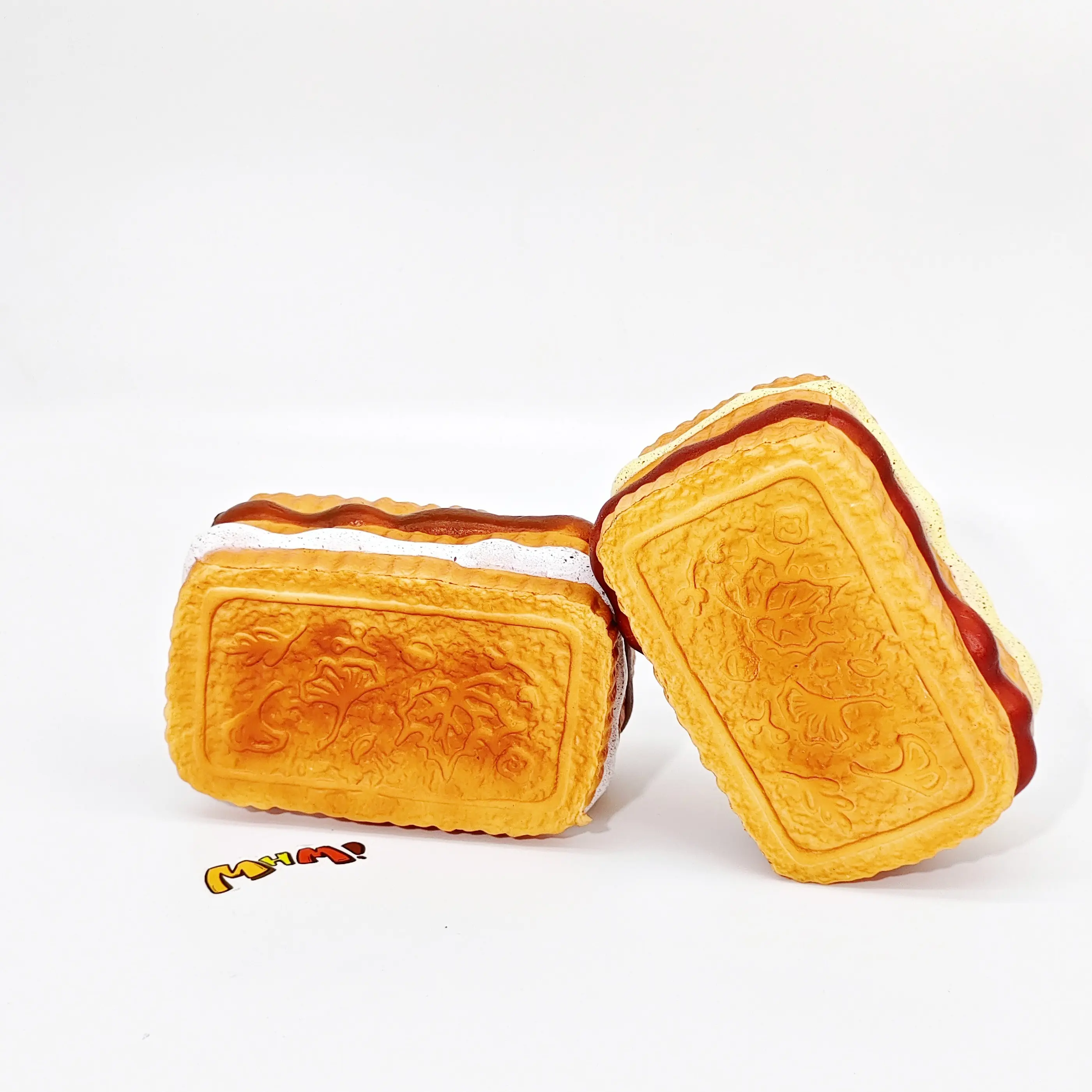 MHM Maple Cookie 2-Piece Squishy Toy Set, Slow Rising Soft Food-Themed Sensory Fidget Toy with Sticky Texture, Cute Kawaii Gift