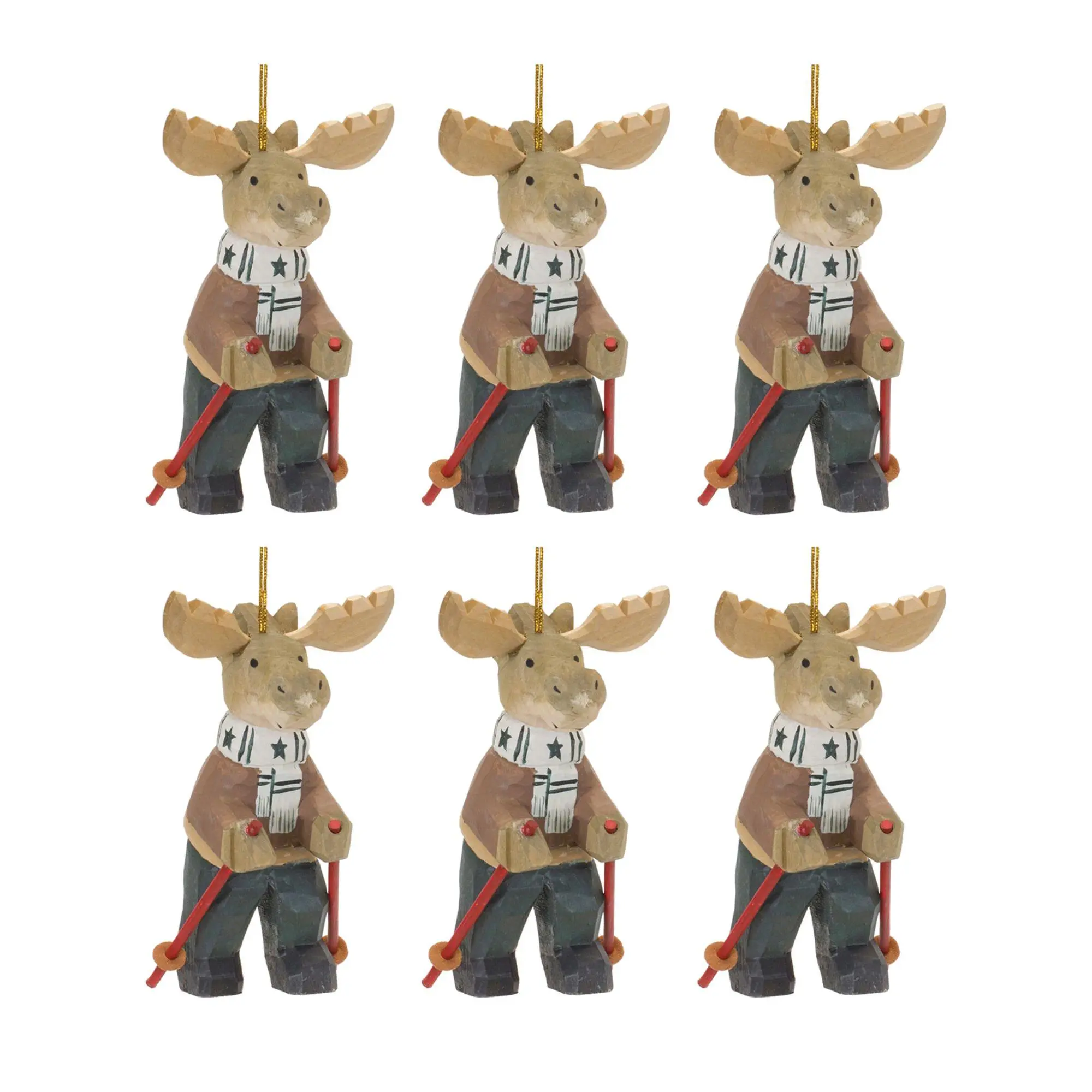 Melrose Moose on Skis Ornament (Set of 6)
