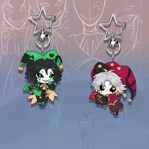 The Freak Circus Pierrot & Harlequin Keychains – Circus Anime Style Acrylic Bag Charms, Backpack Accessories, Gift for Fans