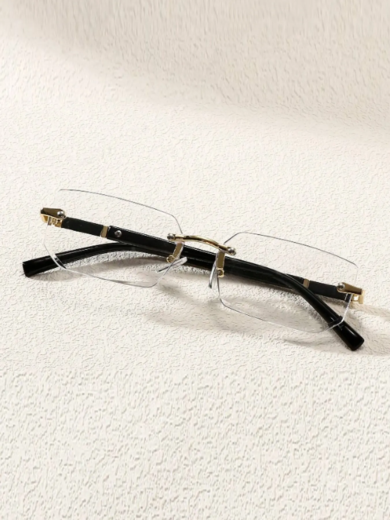 Unisex Y2K Fashion Glasses, Fashion Frame Eyeglasses, Casual Stylish Glasses, Rimless Design, Versatile Style for Men & Women, Trendy Accessory for Daily Wear, Fashion Eyewear