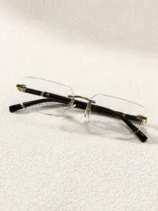 Unisex Y2K Fashion Glasses, Fashion Frame Eyeglasses, Stylish Glasses, Rimless Design, Versatile Style for Men & Women, Trendy Accessory for Daily Wear