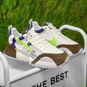 Men's Mesh Fabric Round-Toe Lace-Up Loafers Sneakers - Anti-Slip, Breathable Athletic Shoes for Running, Outdoor Walking