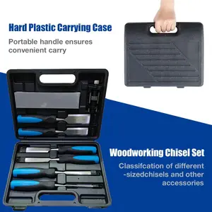 9-Piece Woodworking Chisel Set, Half Round Slotting Flat Chisels, Hand Tool Kit for Carving & Woodwork, Durable & Precise Design