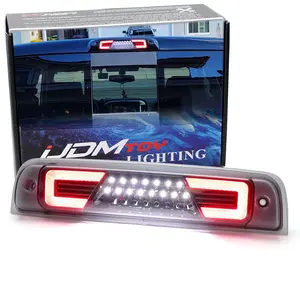 iJDMTOY Clear Lens w/Black Interior C-Shape Ring Full LED High Mount Third Brake/Clearance Light Assembly For 2010-2018 Dodge RAM 1500, 2010-19 RAM 2500 3500