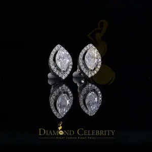Diamond Celebrity’s Men’s/Womens 925 Silver White 1.25 ct VVS ‘D’ Moissanite Stud Earrings