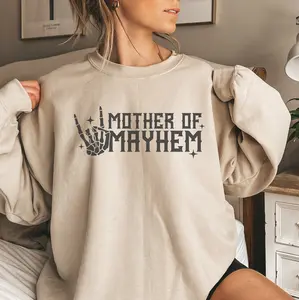Funny Mom Shirt Mother Of Mayhem Sweatshirt Gift For New Moms Expecting Mothers Mother's Day Gift Mom Life Shirt Strong Mom Shirt TT03